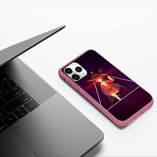 Чехол iPhone 11 Pro матовый Konosuba Мэгумин cute / 3D-Малиновый – фото 3