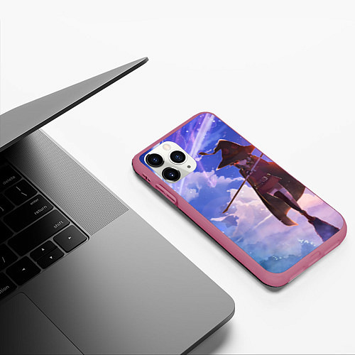 Чехол iPhone 11 Pro матовый Konosuba Мэгумин cute / 3D-Малиновый – фото 3