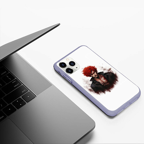 Чехол iPhone 11 Pro матовый Красноволосый парень со шрамами / 3D-Светло-сиреневый – фото 3