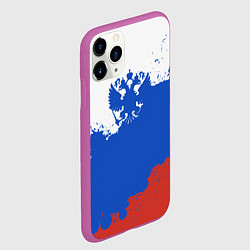 Чехол iPhone 11 Pro матовый Российский триколор и герб, цвет: 3D-фиолетовый — фото 2