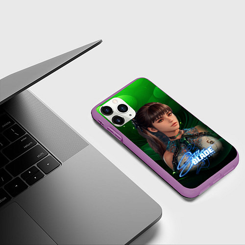 Чехол iPhone 11 Pro матовый Stellar Blade Eve / 3D-Фиолетовый – фото 3