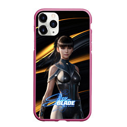 Чехол iPhone 11 Pro матовый Stellar Blade Eve желто-черный фон, цвет: 3D-малиновый