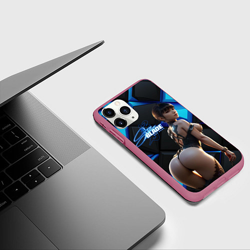 Чехол iPhone 11 Pro матовый Stellar Blade Eve пышные формы / 3D-Малиновый – фото 3