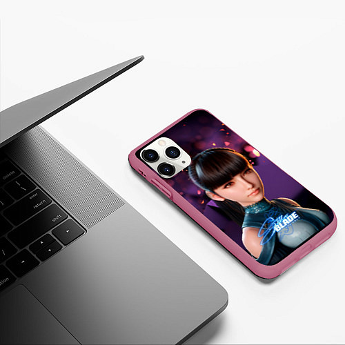 Чехол iPhone 11 Pro матовый Stellar Blade Eve purple / 3D-Малиновый – фото 3