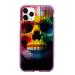 Чехол iPhone 11 Pro матовый Lego skull fantasy - ai art, цвет: 3D-фиолетовый