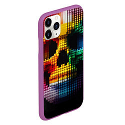 Чехол iPhone 11 Pro матовый Lego skull fantasy - ai art, цвет: 3D-фиолетовый — фото 2