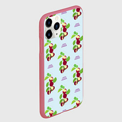Чехол iPhone 11 Pro матовый Инжир и линии, цвет: 3D-малиновый — фото 2