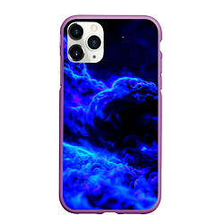 Чехол iPhone 11 Pro матовый Синий густой дым - inferno blue, цвет: 3D-фиолетовый