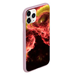 Чехол iPhone 11 Pro матовый Адское пламя инферно - inferno flame, цвет: 3D-розовый — фото 2