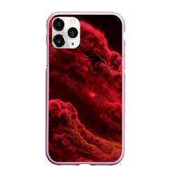 Чехол iPhone 11 Pro матовый Красный густой дым инферно - inferno red, цвет: 3D-розовый