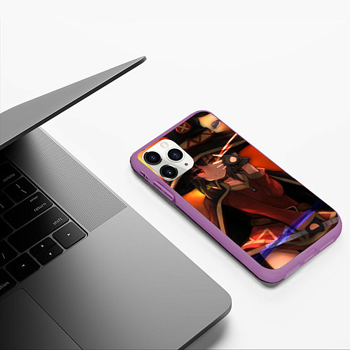 Чехол iPhone 11 Pro матовый Konosuba Мэгумин cute / 3D-Фиолетовый – фото 3