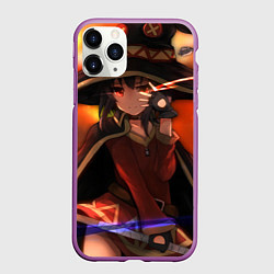 Чехол iPhone 11 Pro матовый Konosuba Мэгумин cute, цвет: 3D-фиолетовый