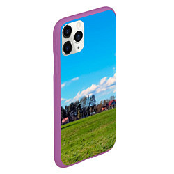 Чехол iPhone 11 Pro матовый Пригородный пейзаж, цвет: 3D-фиолетовый — фото 2