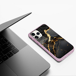 Чехол iPhone 11 Pro матовый Золото и черный агат, цвет: 3D-розовый — фото 2