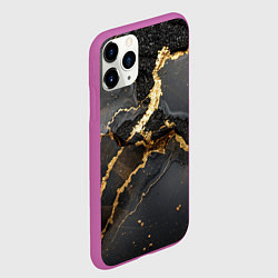 Чехол iPhone 11 Pro матовый Золото и черный агат, цвет: 3D-фиолетовый — фото 2