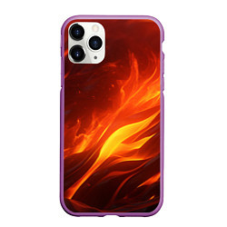 Чехол iPhone 11 Pro матовый Яркие языки пламени, цвет: 3D-фиолетовый