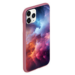 Чехол iPhone 11 Pro матовый Облачный космос, цвет: 3D-малиновый — фото 2