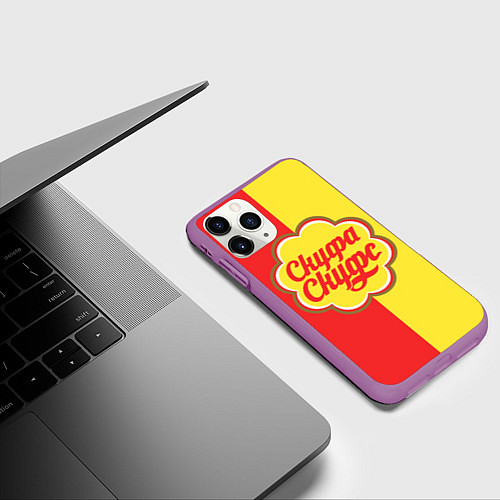 Чехол iPhone 11 Pro матовый Скуфа скуфс / 3D-Фиолетовый – фото 3