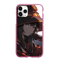 Чехол iPhone 11 Pro матовый Konosuba Мэгумин милая, цвет: 3D-малиновый