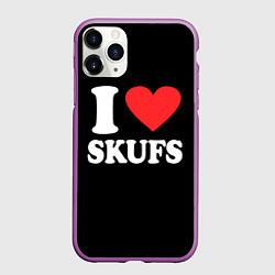 Чехол iPhone 11 Pro матовый I love skufs, цвет: 3D-фиолетовый