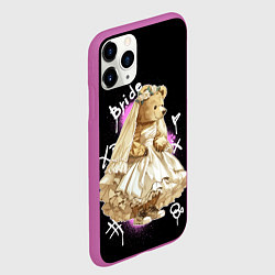 Чехол iPhone 11 Pro матовый Невеста - медведь, цвет: 3D-фиолетовый — фото 2