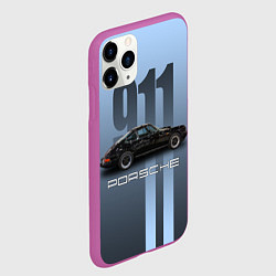 Чехол iPhone 11 Pro матовый Винтажный автомобиль Porsche, цвет: 3D-фиолетовый — фото 2