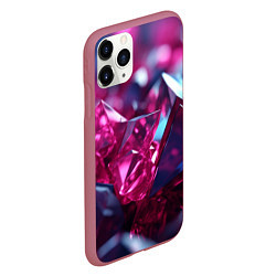 Чехол iPhone 11 Pro матовый Яркие розовые хрусталики, цвет: 3D-малиновый — фото 2