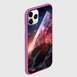 Чехол iPhone 11 Pro матовый Абстрактная пирамида космическая, цвет: 3D-фиолетовый — фото 2