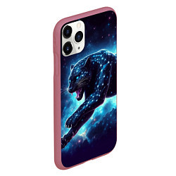 Чехол iPhone 11 Pro матовый Fantastic star panter - ai art fantasy, цвет: 3D-малиновый — фото 2