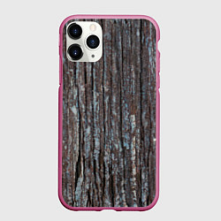 Чехол iPhone 11 Pro матовый Ствол дерева, цвет: 3D-малиновый
