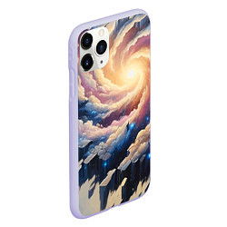 Чехол iPhone 11 Pro матовый Космическая галактика - нейросеть фантазия, цвет: 3D-светло-сиреневый — фото 2