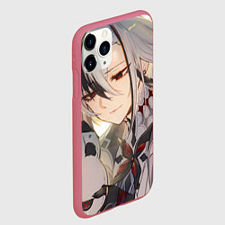 Чехол iPhone 11 Pro матовый Genshin Impact Арлекино draw, цвет: 3D-малиновый — фото 2