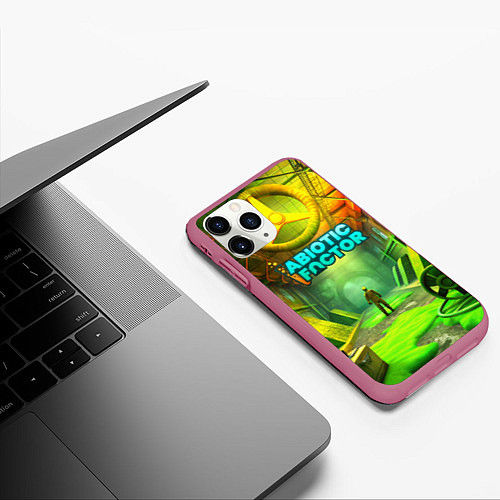 Чехол iPhone 11 Pro матовый Abiotic Factor атомный завод / 3D-Малиновый – фото 3