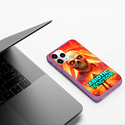 Чехол iPhone 11 Pro матовый Abiotic Factor horror skull / 3D-Фиолетовый – фото 3