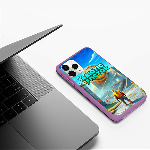 Чехол iPhone 11 Pro матовый Abiotic Factor атомный завод / 3D-Фиолетовый – фото 3