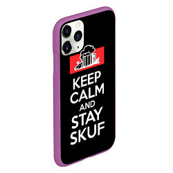 Чехол iPhone 11 Pro матовый Keep calm and stay skuf, цвет: 3D-фиолетовый — фото 2