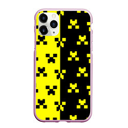 Чехол iPhone 11 Pro матовый Minecraft logo brend online, цвет: 3D-розовый