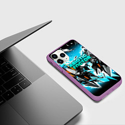 Чехол iPhone 11 Pro матовый Abiotic Factor лого яркий абстракт, цвет: 3D-фиолетовый — фото 2