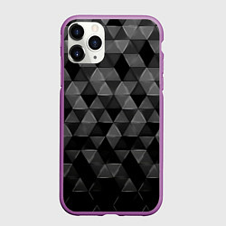 Чехол iPhone 11 Pro матовый Серые треугольники, цвет: 3D-фиолетовый