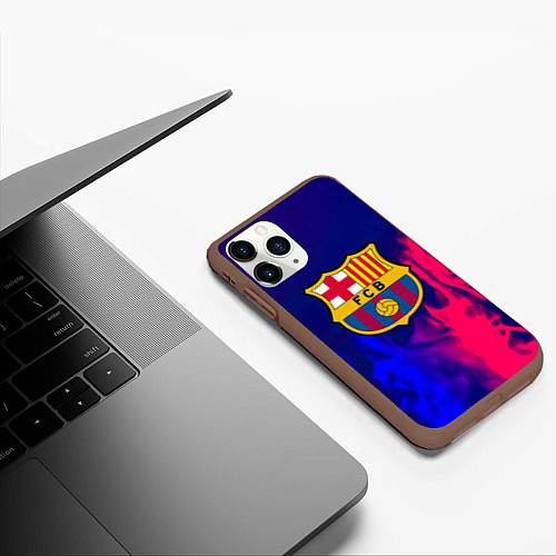 Чехол iPhone 11 Pro матовый Barcelona fc club gradient / 3D-Коричневый – фото 3