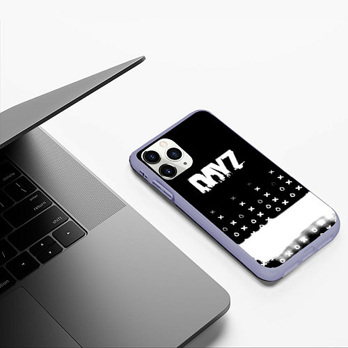 Чехол iPhone 11 Pro матовый Dayz game pattern logo / 3D-Светло-сиреневый – фото 3