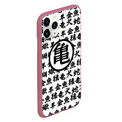 Чехол iPhone 11 Pro матовый Dragon ball anime pattern steel, цвет: 3D-малиновый — фото 2