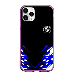 Чехол iPhone 11 Pro матовый BMW sport неоновый спорт, цвет: 3D-фиолетовый