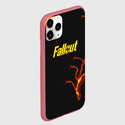 Чехол iPhone 11 Pro матовый Фэллаут шторм молнии, цвет: 3D-малиновый — фото 2