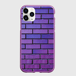 Чехол iPhone 11 Pro матовый Кирпичная стена фиолетовый паттерн, цвет: 3D-фиолетовый