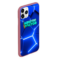 Чехол iPhone 11 Pro матовый Abiotic Factor логотип на синем неоновом фоне, цвет: 3D-малиновый — фото 2