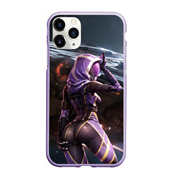 Чехол iPhone 11 Pro матовый Mass Effect ТалиЗора и космический корабль, цвет: 3D-светло-сиреневый