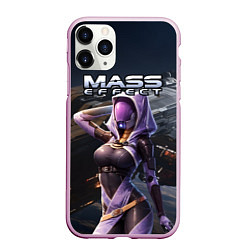 Чехол iPhone 11 Pro матовый Mass Effect ТалиЗора и космический корабль, цвет: 3D-розовый