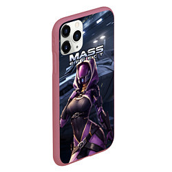 Чехол iPhone 11 Pro матовый Mass Effect ТалиЗора и космический корабль, цвет: 3D-малиновый — фото 2