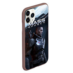 Чехол iPhone 11 Pro матовый Mass Effect game, цвет: 3D-коричневый — фото 2